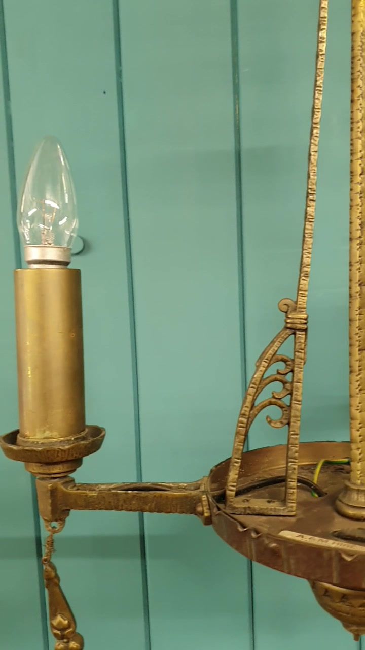 Lighting Small Deco Three Arm Chandelier photo