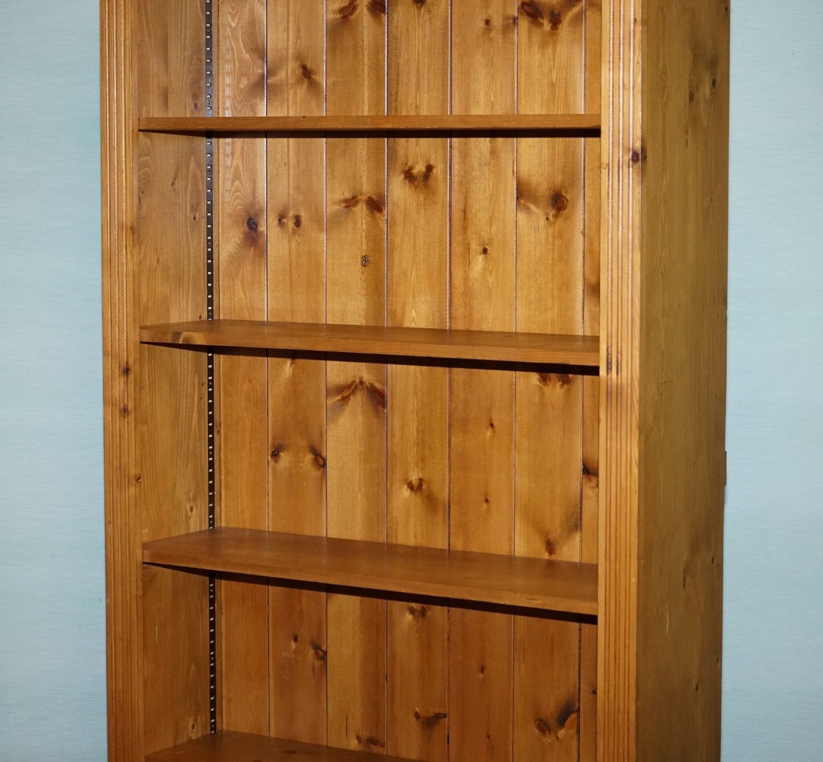 Vintage Pine Open Bookcase Display Cabinet With 5 Shelves photo vinterior