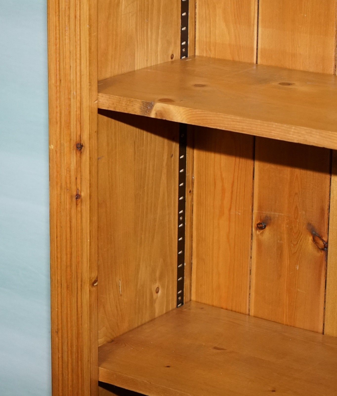 photo for sale Vintage Pine Open Bookcase Display Cabinet With 5 Shelves