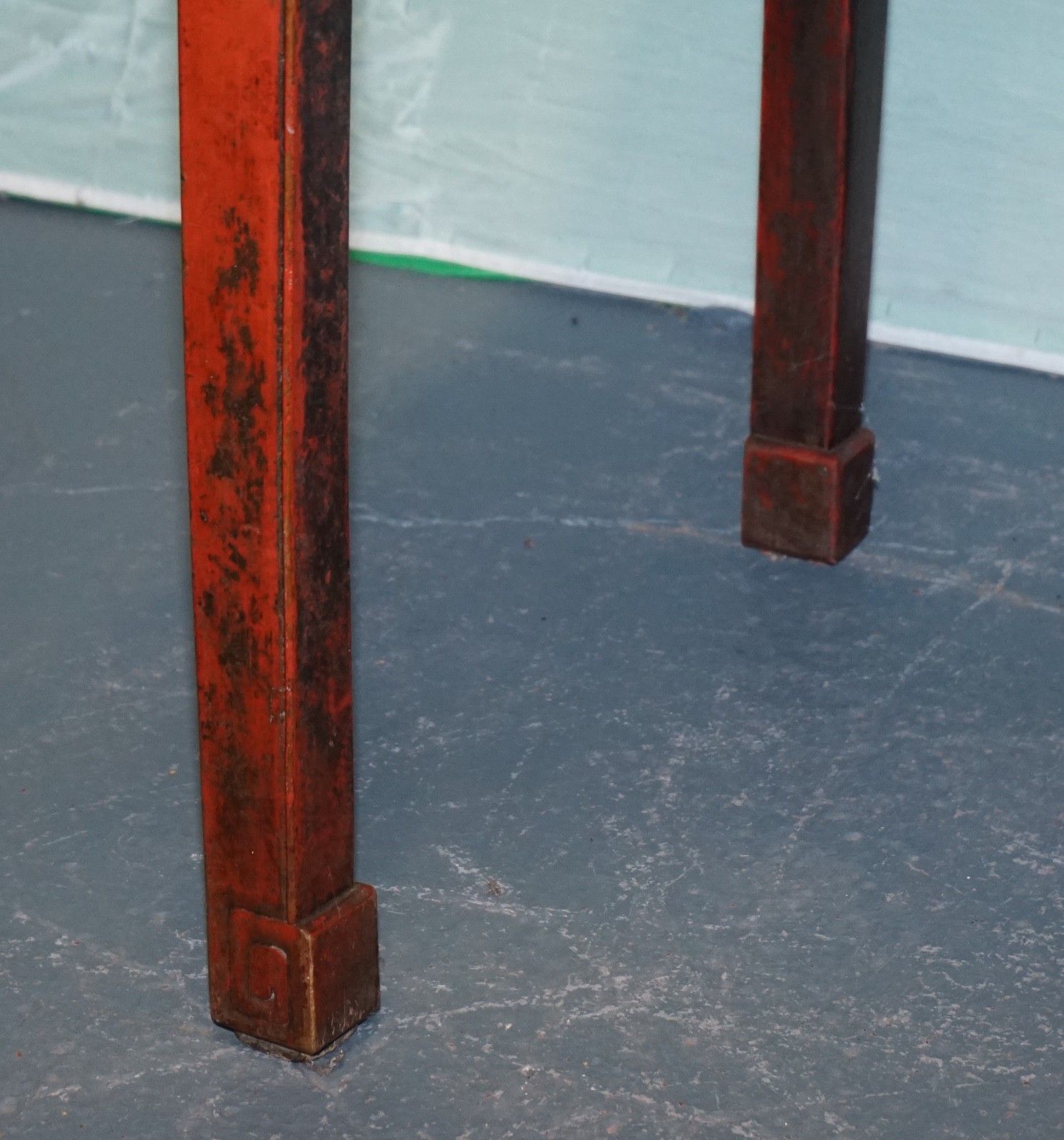 1800 Antique Qing Dynasty Lacquered Oriental Chinese Console Table Carved Floral photo buy