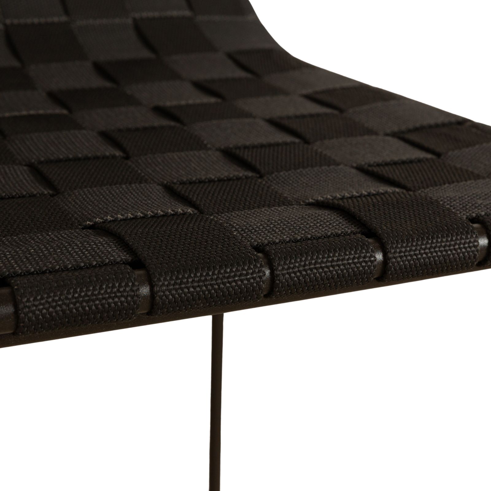 Chaise haute Andreu World Trenza en métal et tissu tressé, noire, grise et anthracite, pour l'extérieur photo Mobilier