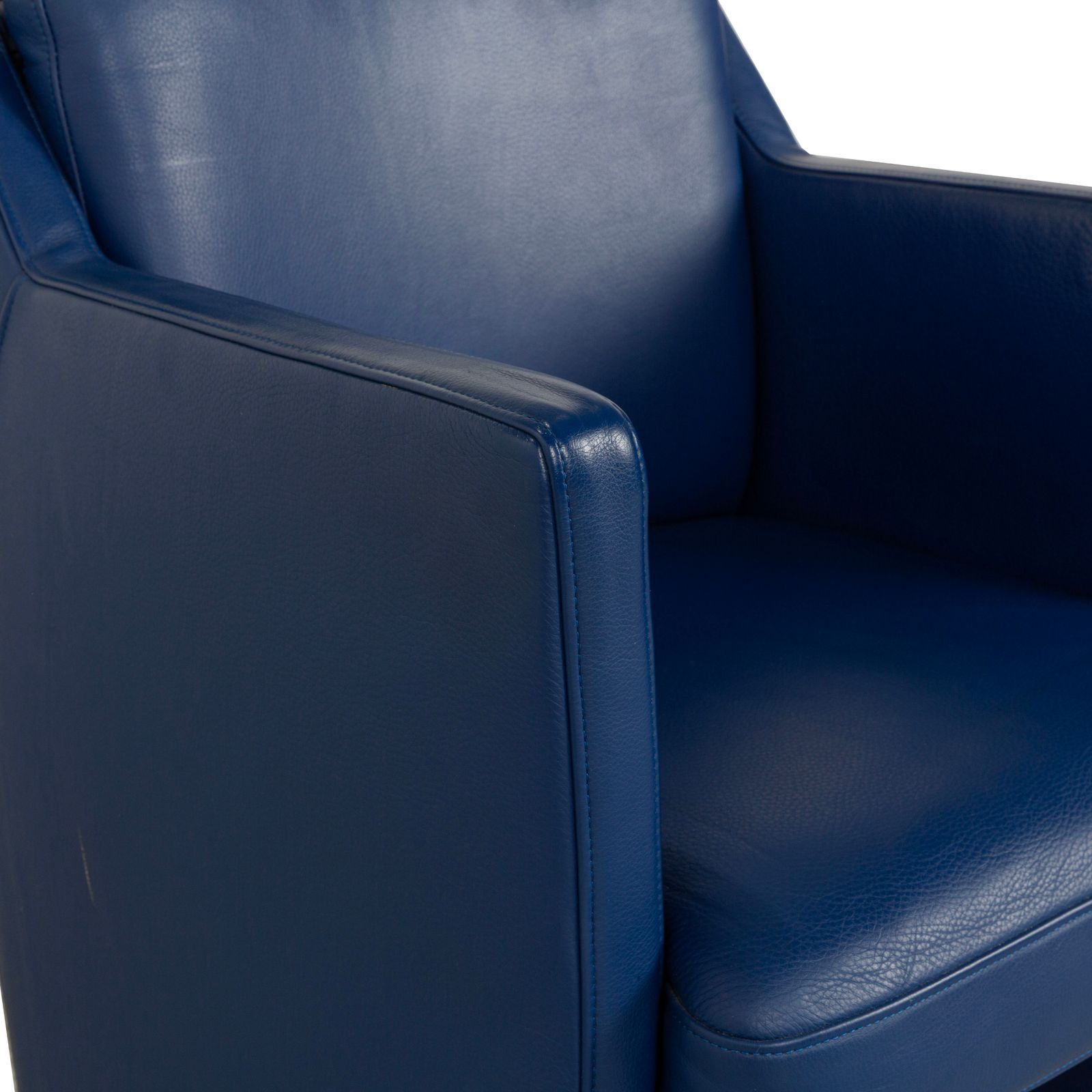 Fauteuil Rolf Benz en cuir bleu, à roulettes photo Mobilier