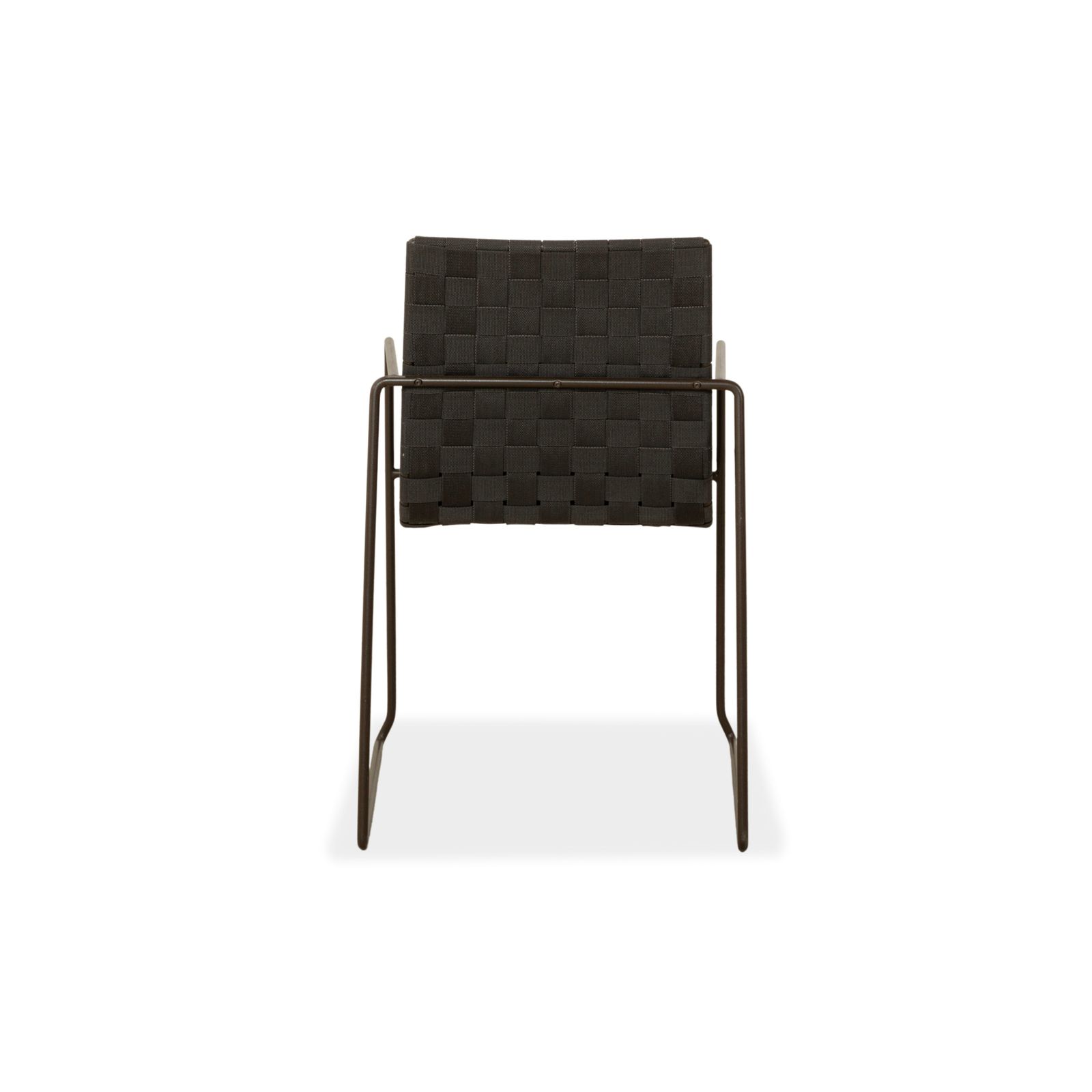 photo furniture Chaise Andreu World Trenza en métal, noire brun foncé, extérieur