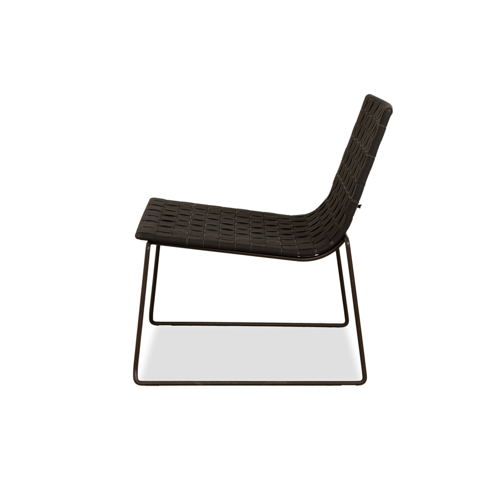 photo furniture Fauteuil outdoor Andreu World Trenza en métal et tissu tressé, noir, gris anthracite