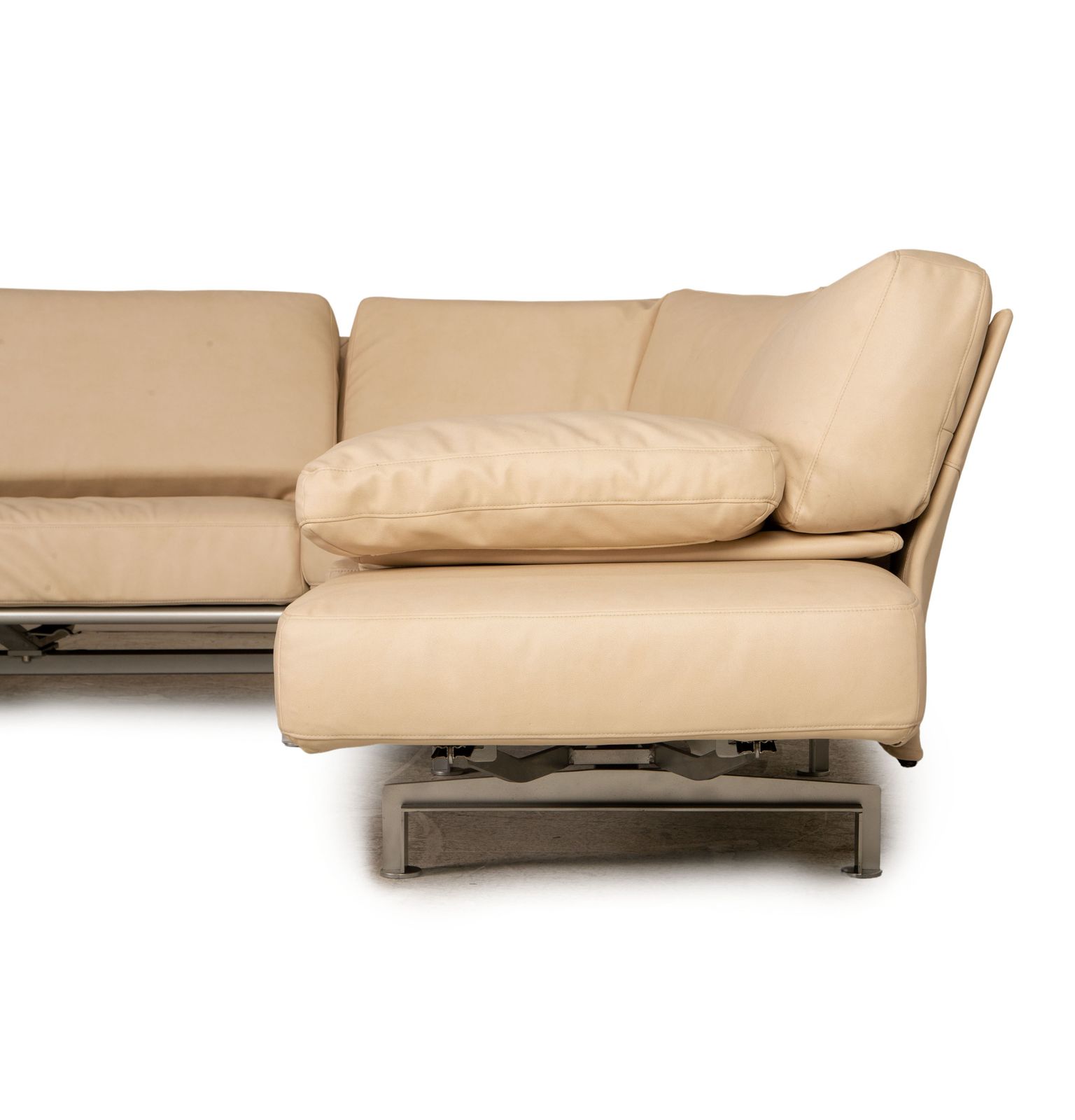 Canapé d'angle WK Wohnen Gaetano 687 en simili-cuir vegan crème (Gavin par Höpke), fonction relaxation, nouveau revêtement microfibre photo buy
