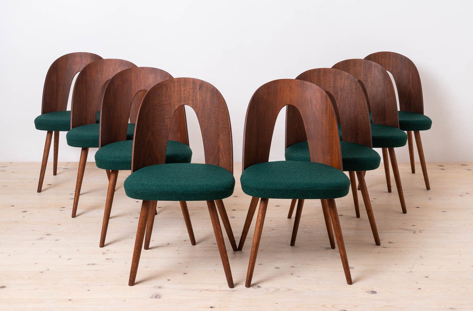 Set Of 10 Mid Century Dining Chairs By A. šuman, 1960s, Customizable Upholstery Available photo furniture
