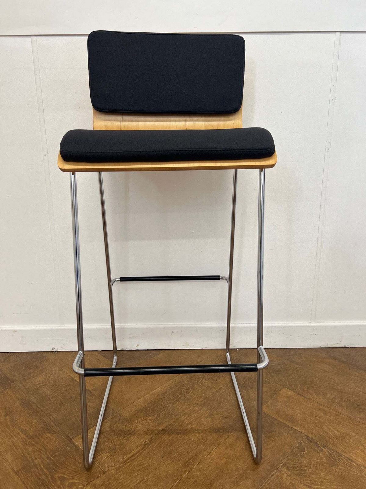 Orangebox Peak 03u Dark Grey Cloth Wooden Stool (Set Of 4 Available)
