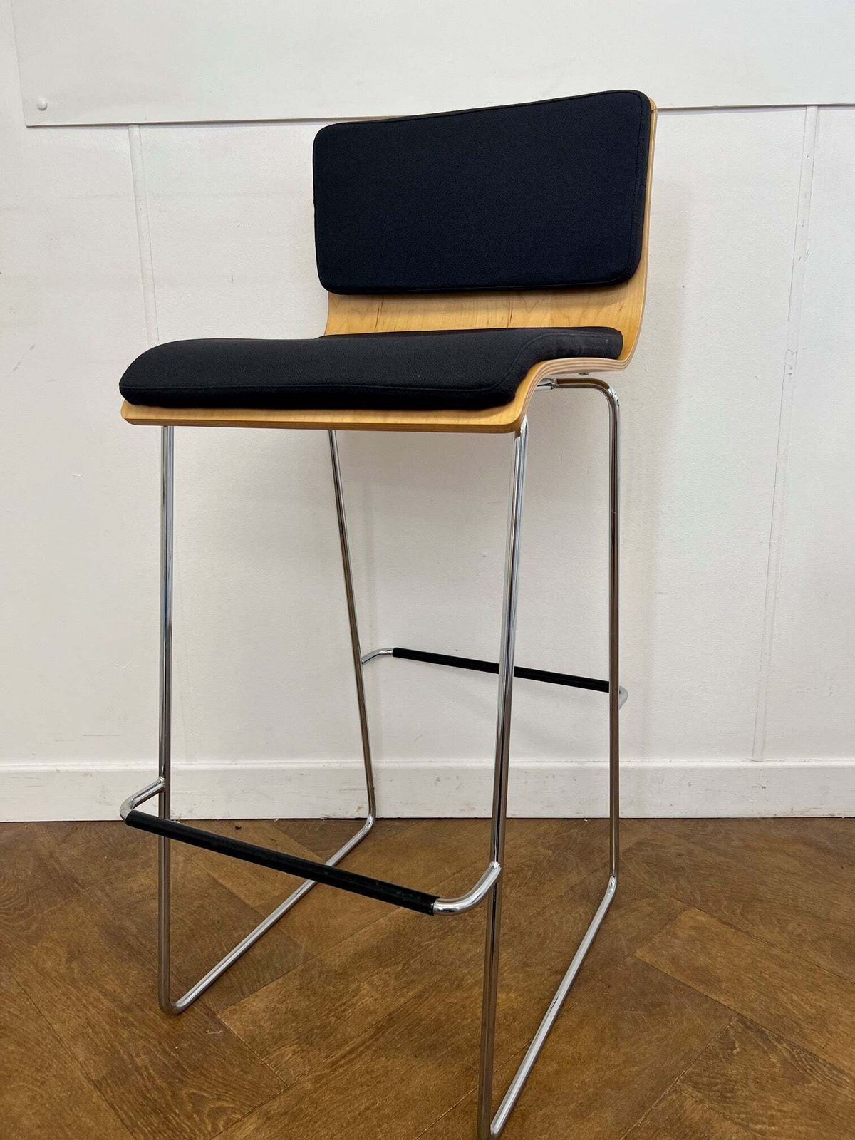 Orangebox Peak 03u Dark Grey Cloth Wooden Stool (Set Of 4 Available) photo furniture