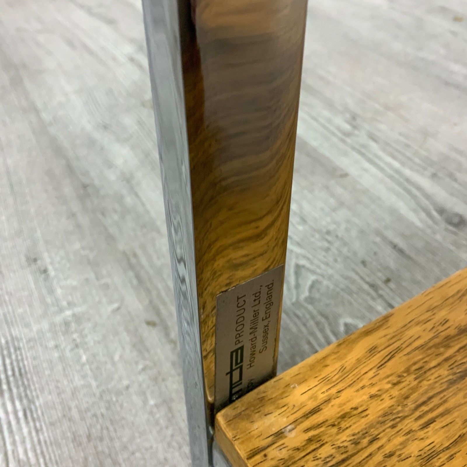 Howard Miller For Mda Side / Coffee Table Mid Century Modern Wood & Chrome photo buy