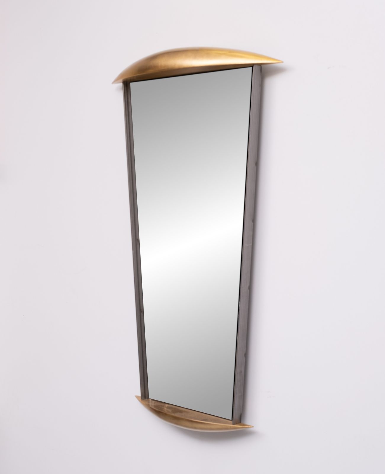 Post Modern Full Length Wall Mirror In Gold Wood And Metal, 1980s Italy photo Home Decor