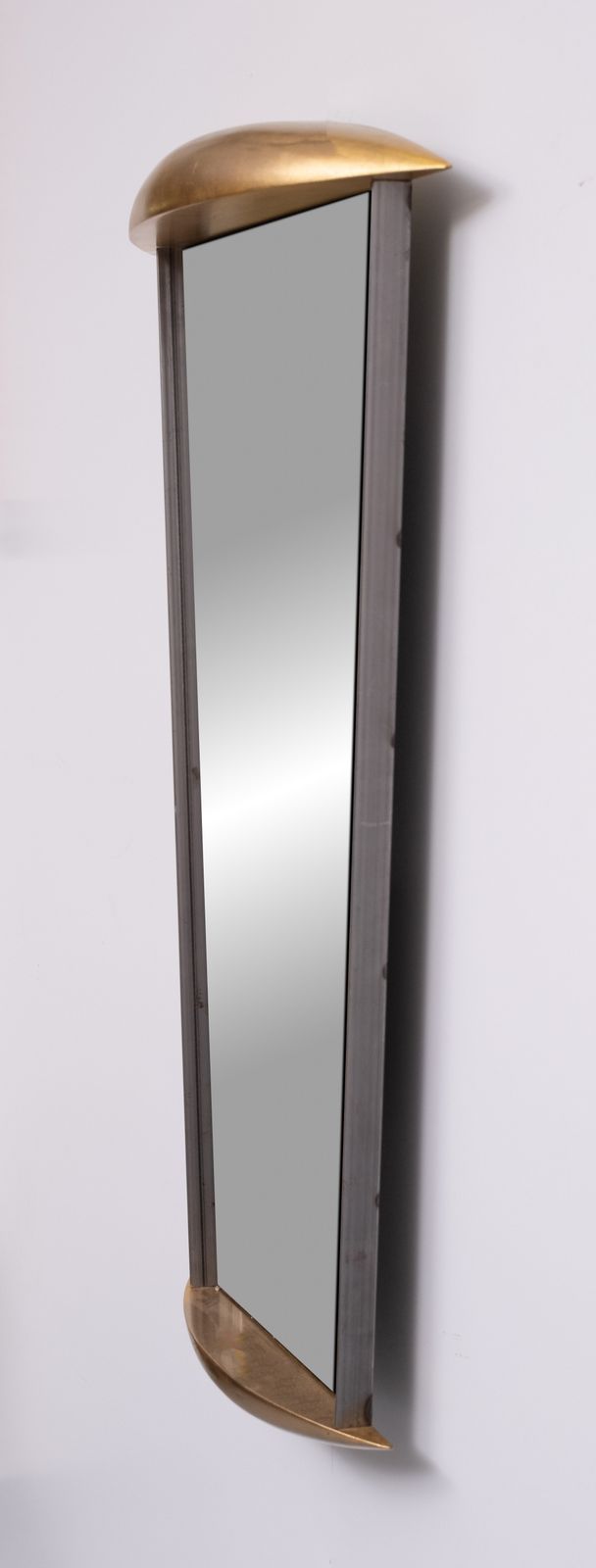 Post Modern Full Length Wall Mirror In Gold Wood And Metal, 1980s Italy photo buy