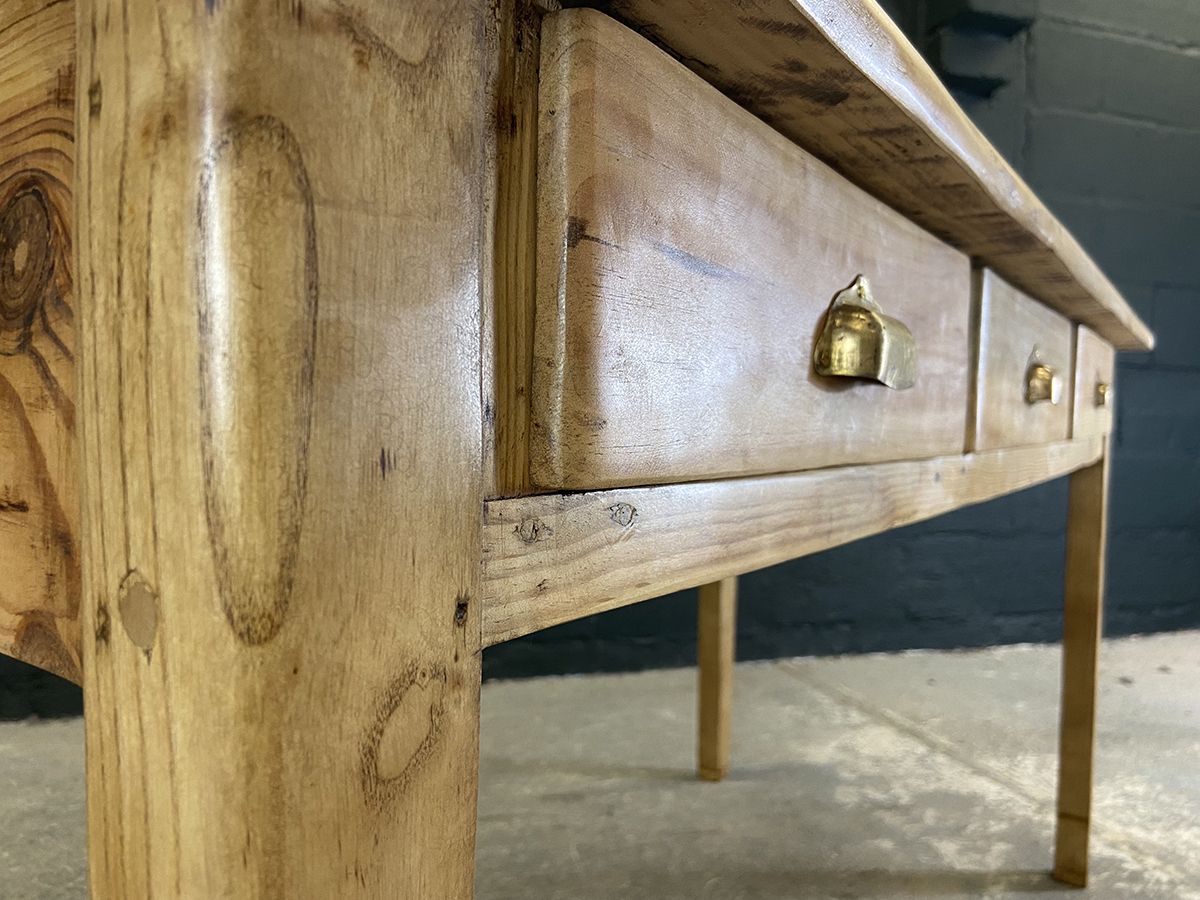 photo buy French Antique Farmhouse Pine Kitchen Dining Table