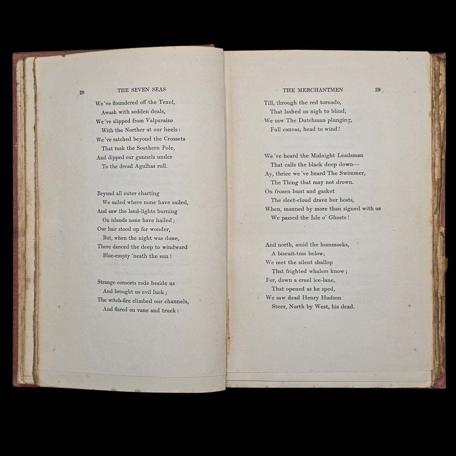 Antique Poetry Book, The Seven Seas, Rudyard Kipling, Poems, Literary Classic photo vinterior