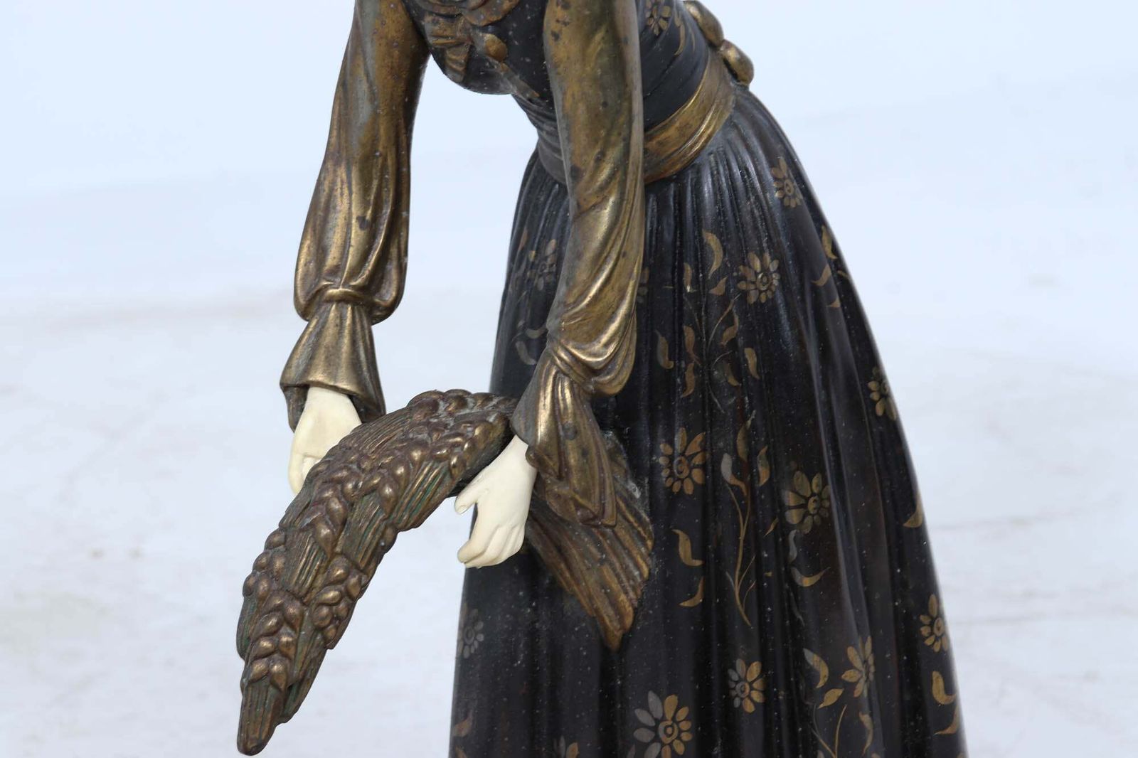 Art Deco Sculpture With Marble Base– Woman With Pheasant photo vinterior