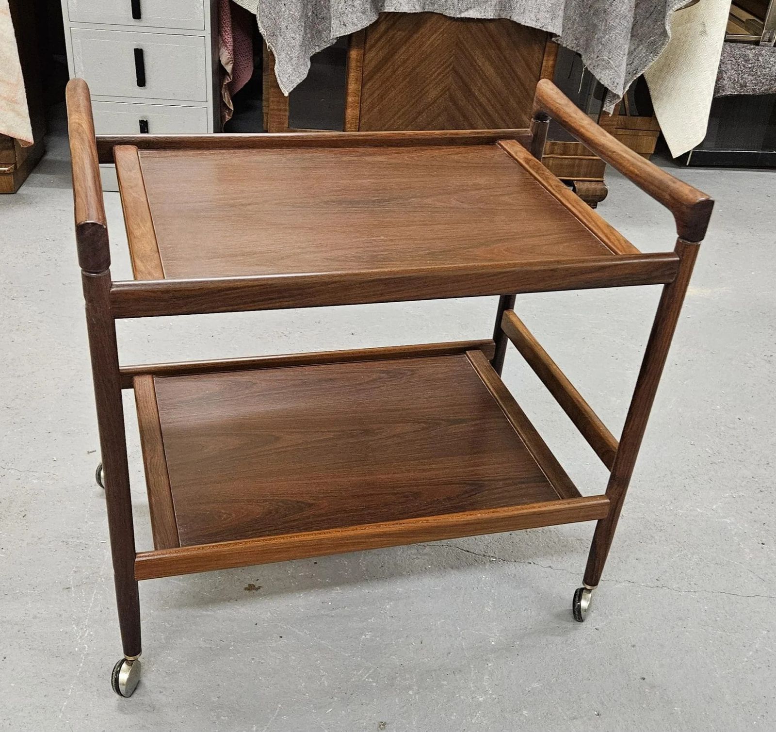 Dyrlund Rosewood Cocktail Trolley Bar Cart photo vinterior
