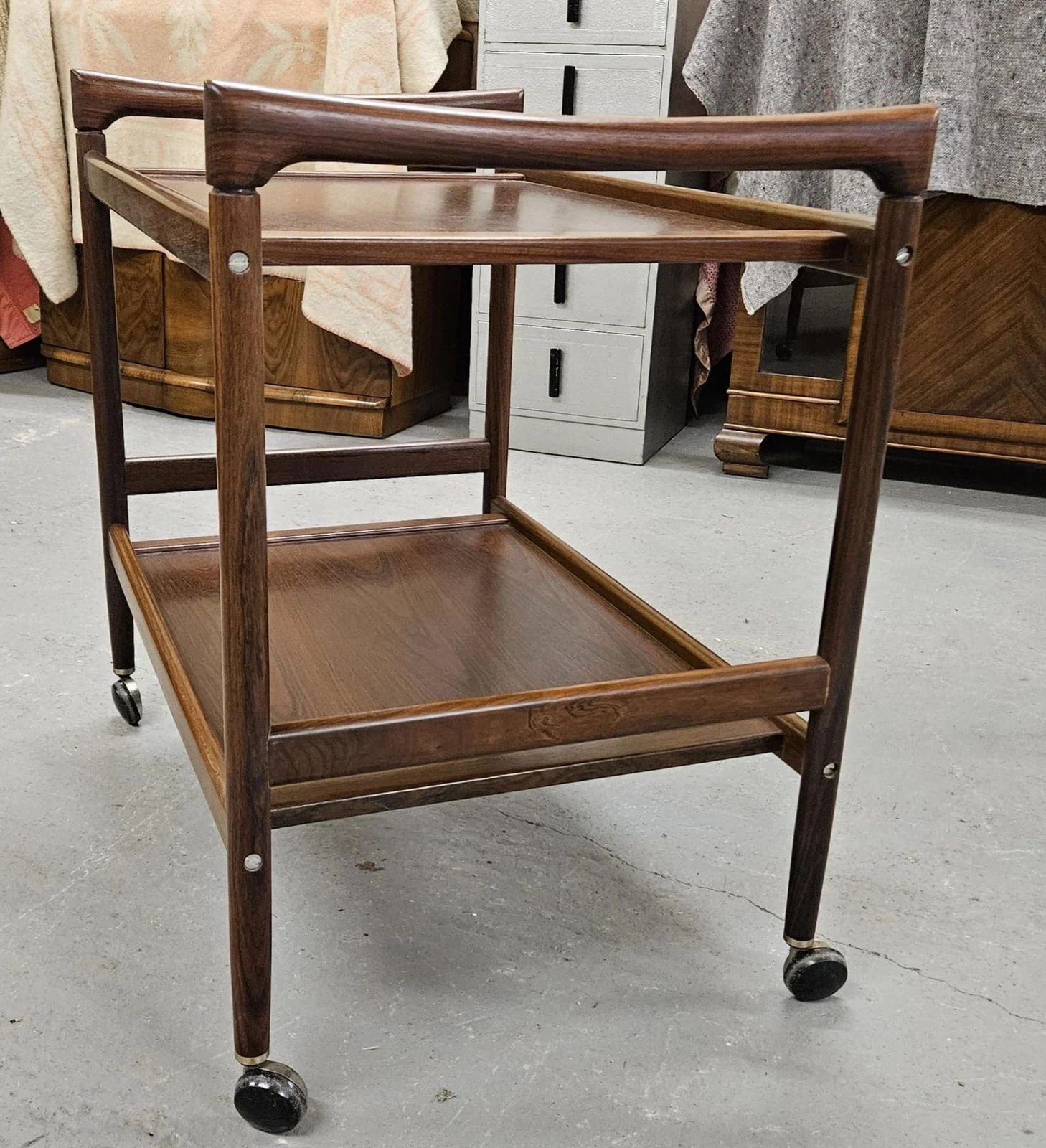 photo for sale Dyrlund Rosewood Cocktail Trolley Bar Cart