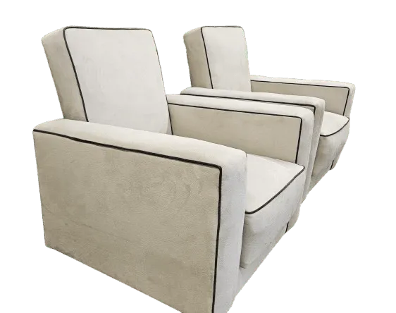Furniture Pair Of Art Deco Reclining Armchairs photo