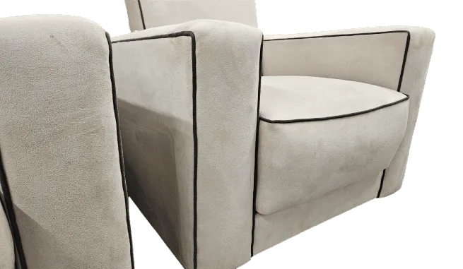 photo vinterior Pair Of Art Deco Reclining Armchairs