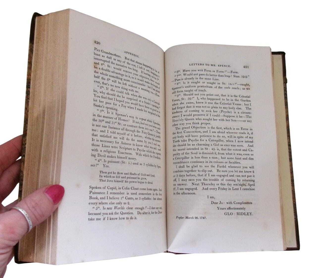 1820 Joseph Spence Anecdotes Of Books And Men, Samuel Weller Singer, First Edition Half Leather, Alexander Pope, Georgian Antique Decorative photo vinterior