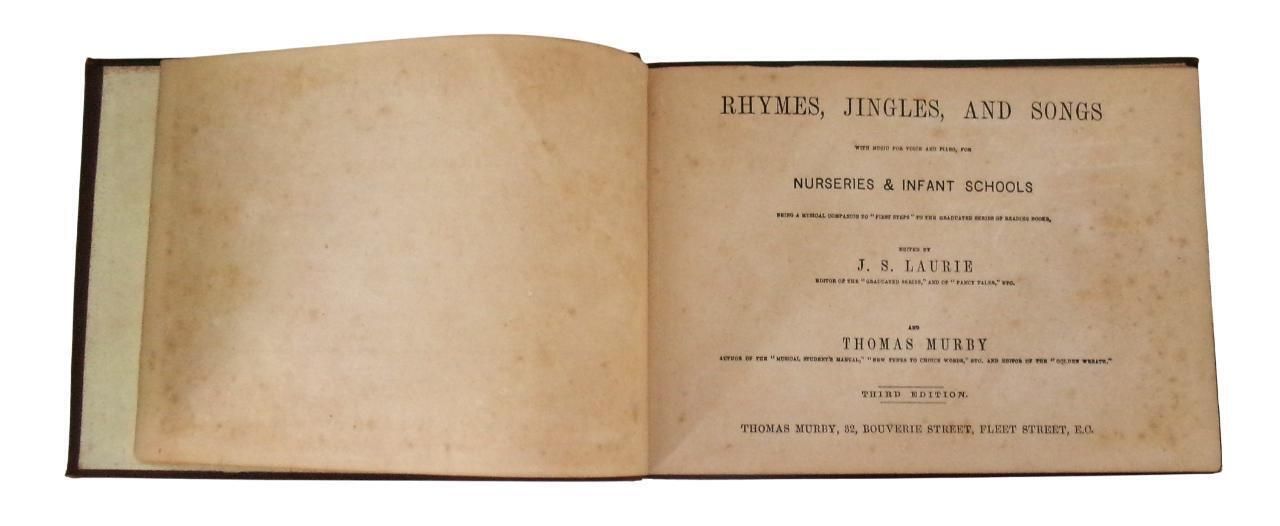 Rare C1867 Rhymes Jingles And Songs By J. S Laurie & Thomas Murby, Victorian Nurseries Infant Schools, Antique Laurie's Song Book, Third Edt photo furniture
