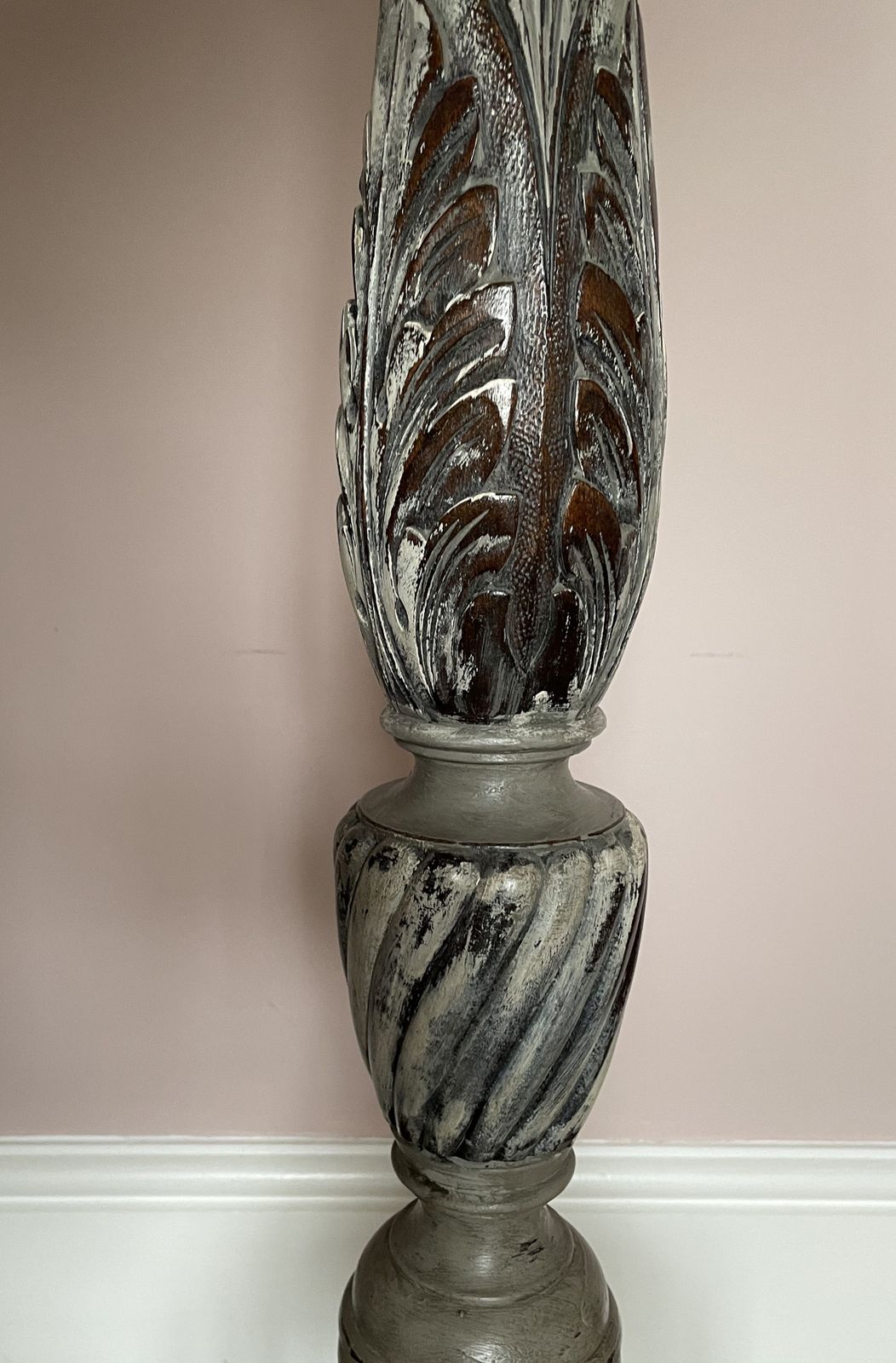Painted Victorian Carved Wooden Torchiere/Plant/Lamp Stand photo Furniture