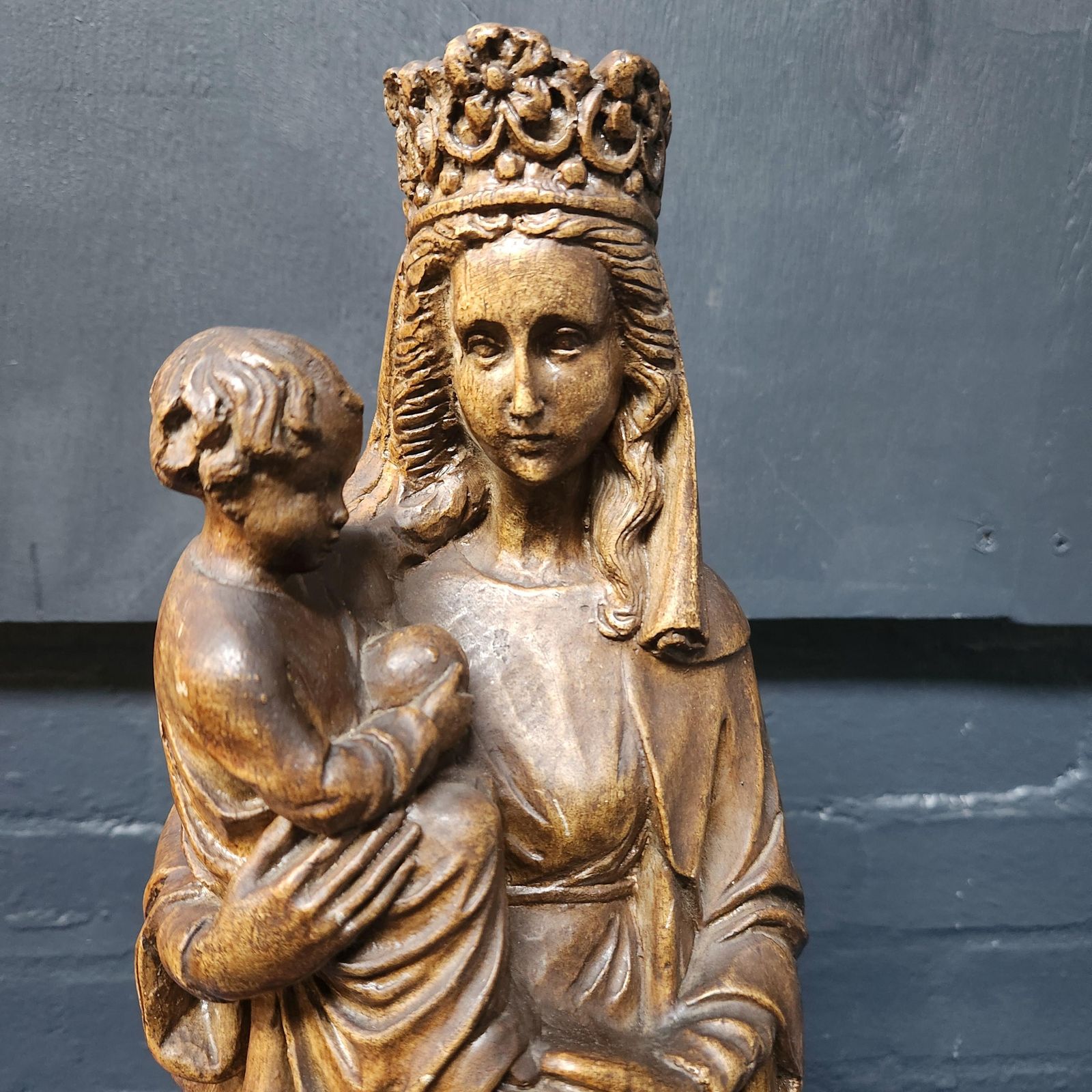 Our Lady Of Flanders Plaster Statue, French photo buy