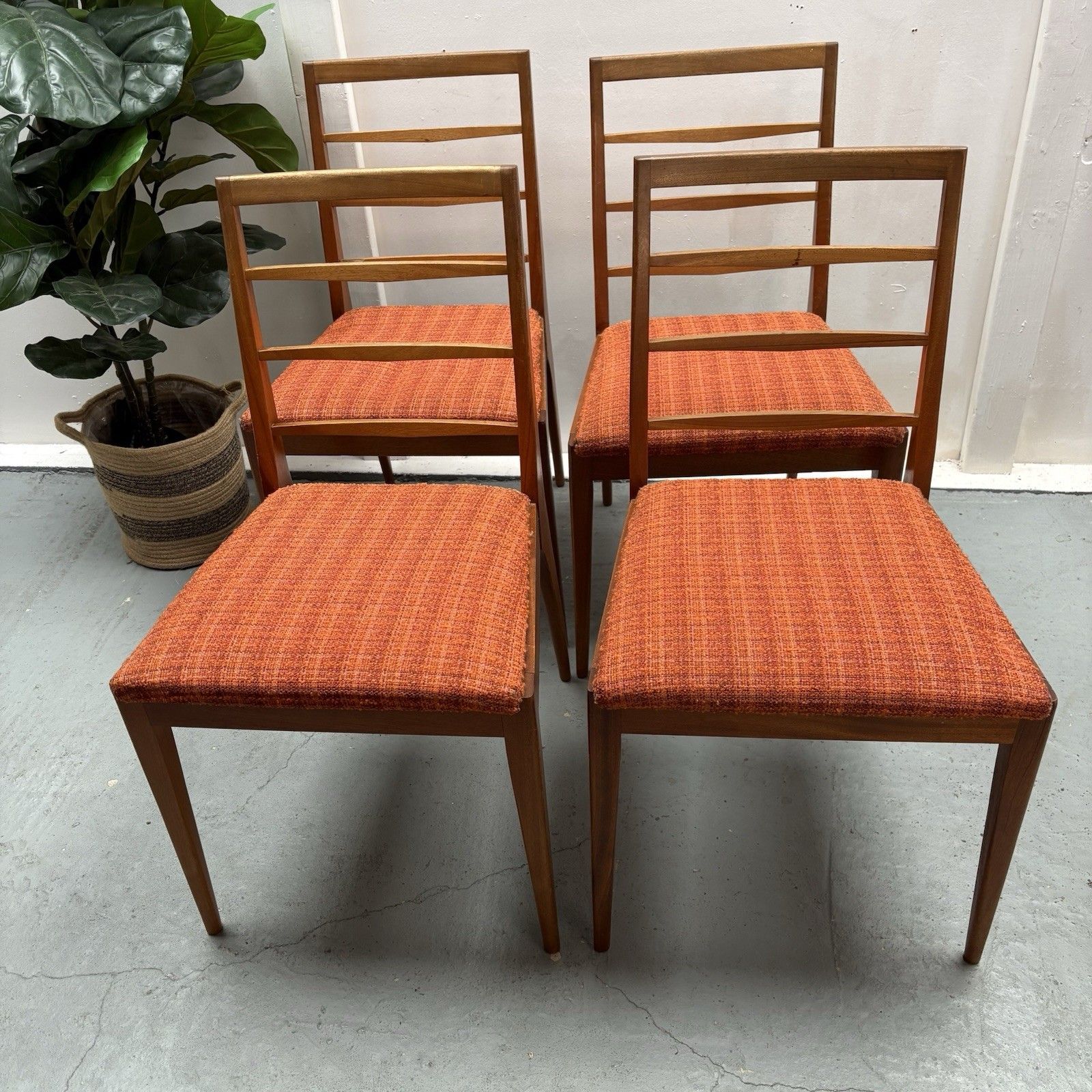 4 Mid Century Upholstered Teak Dining Chairs From McIntosh, 1960s, Model No 9073 photo furniture