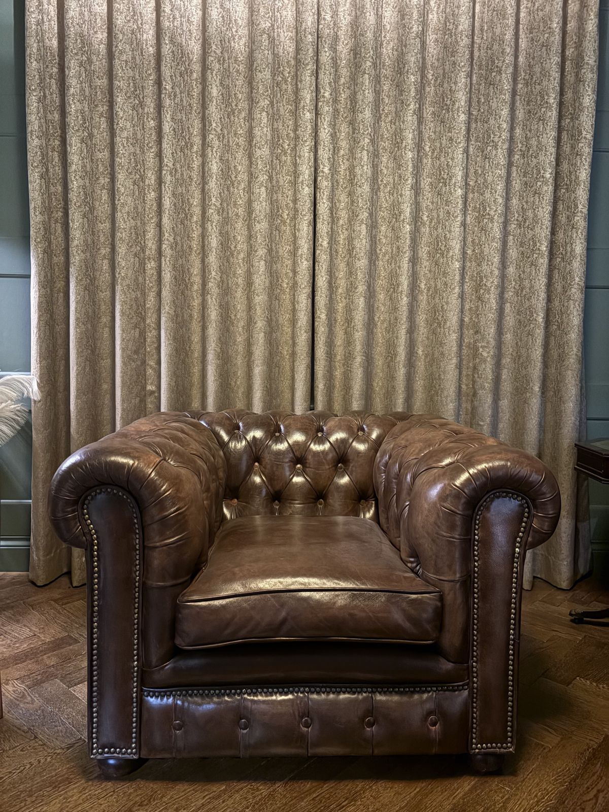 Vintage Chesterfield Armchair, Mid 20th Century
