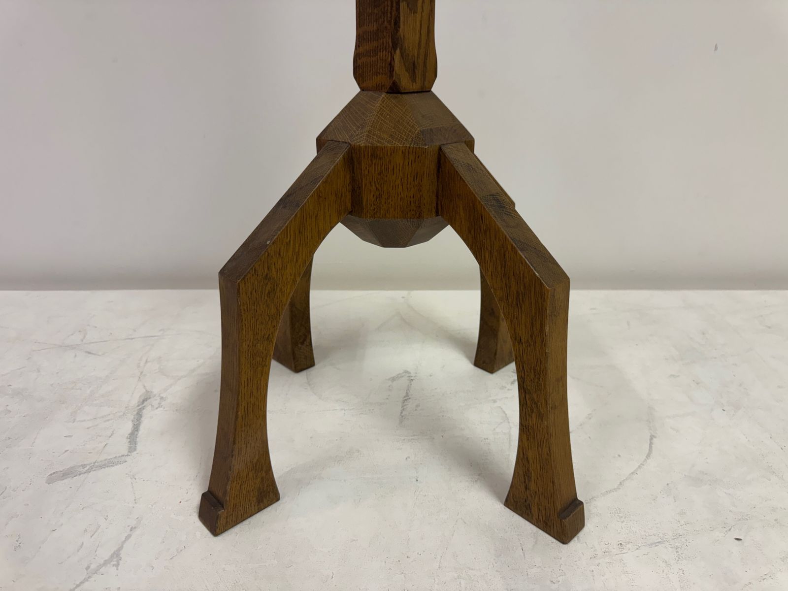 photo for sale Carved Oak Floor Standing Pricket Candle Holder, Early 20th Century