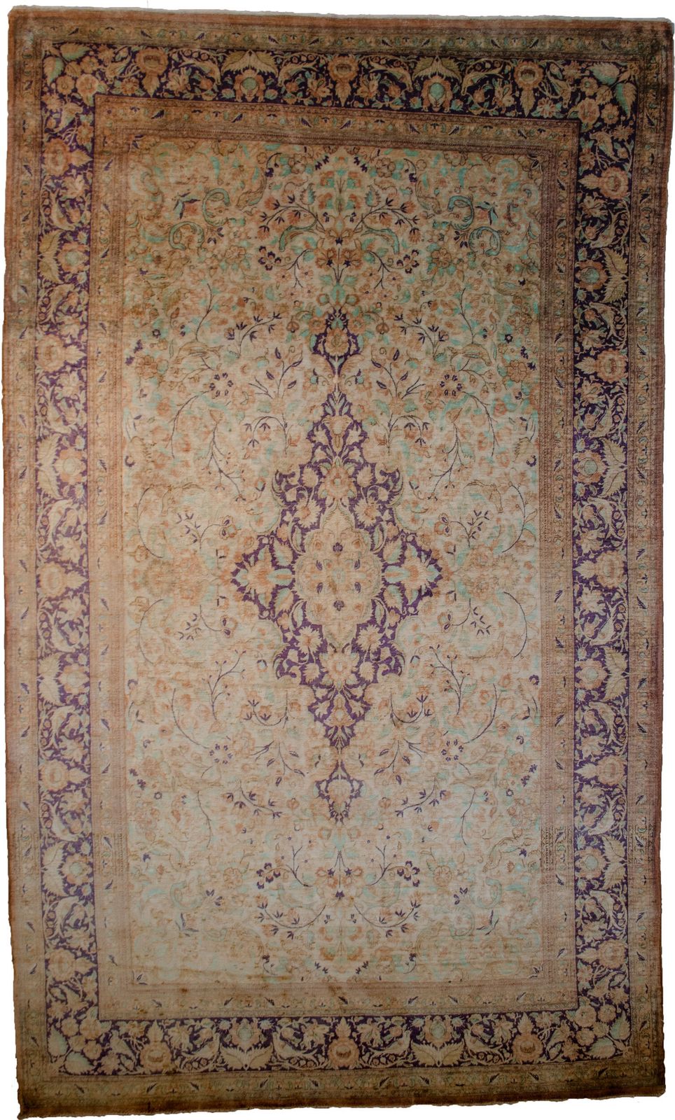 Vintage Silk Qum Rug 218x133cm