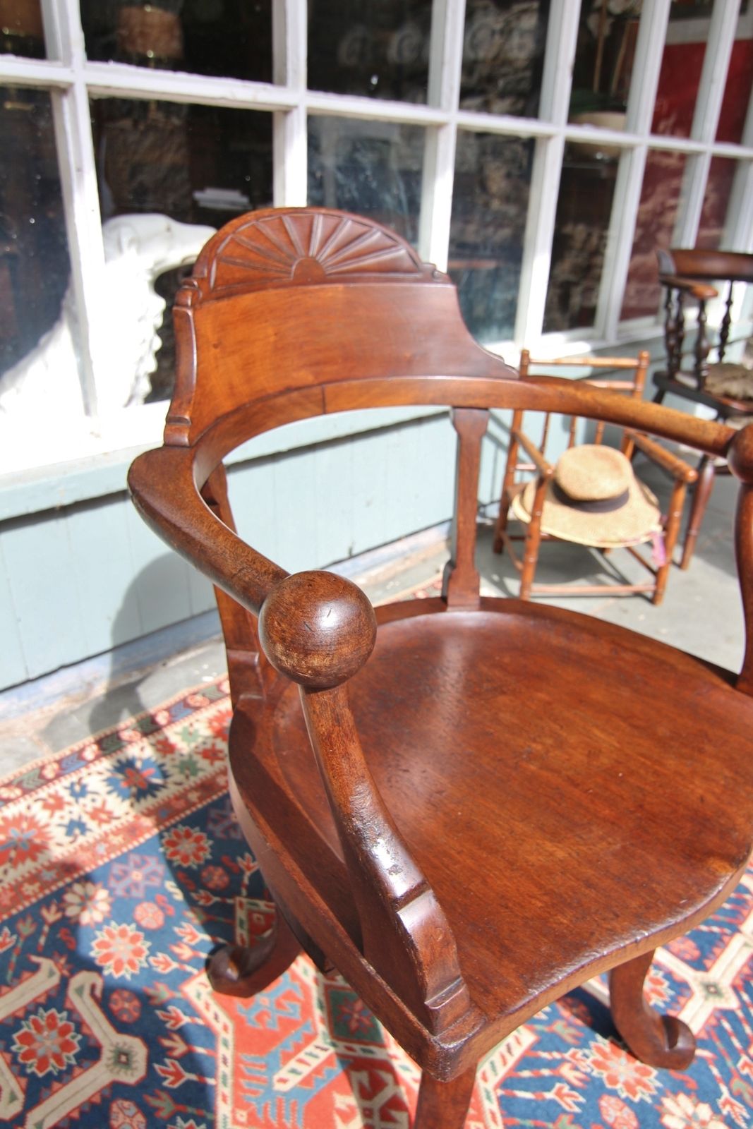 William Birch Arts & Craft Swivel Mahogany Office Chair photo Furniture
