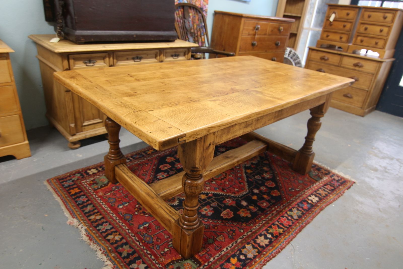 photo furniture Golden Oak 6 8 Seater Refectory Table