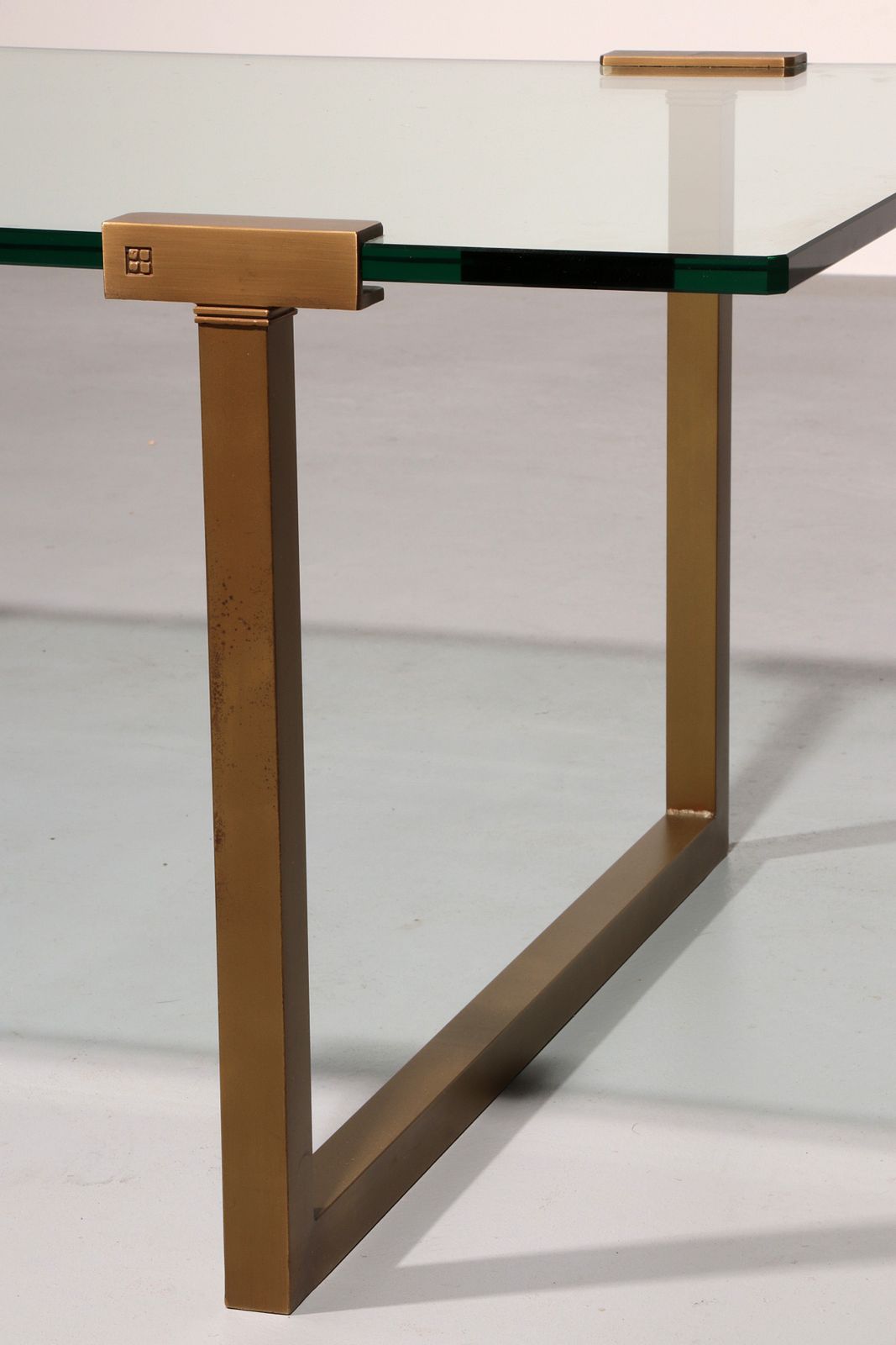 Salon Table Glass And Brass By Peter Ghyczy Model T54 1970 photo vintage