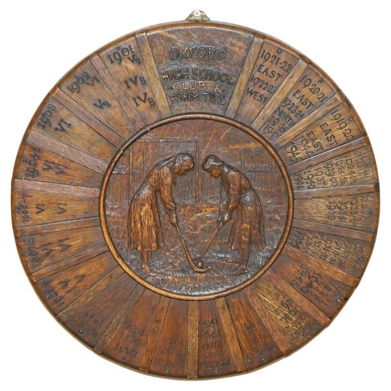 Antique Oxford Ladies High School Hockey Presentation Winners Plaque Must See