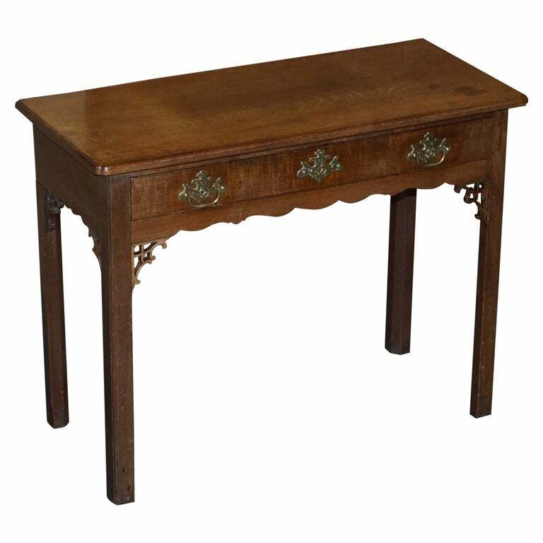 Antique George III Side Table Circa 1760 Very Heavy Mahogany Chippendale Carved