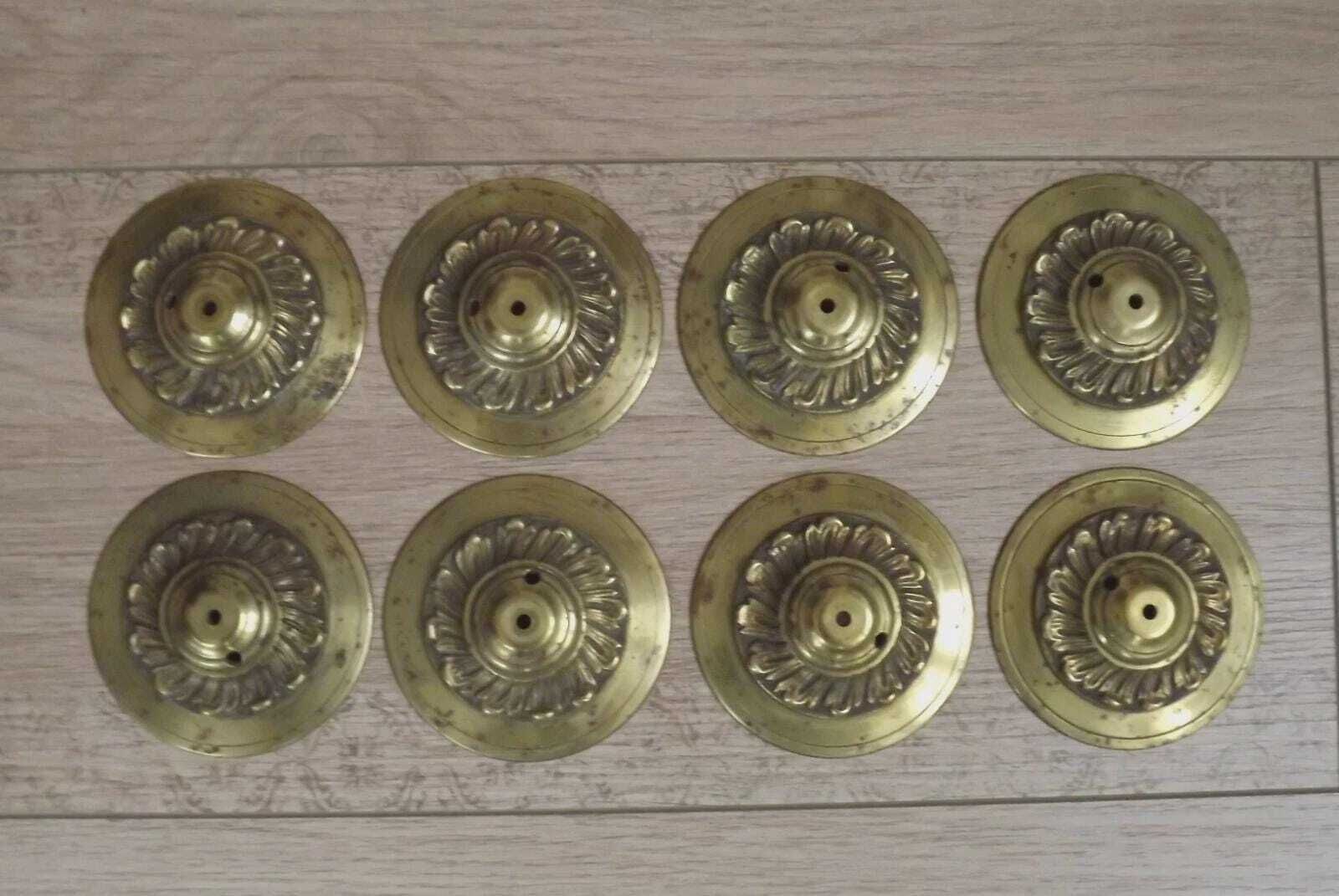 Lot de 8 coupelles bobeches en laiton pour lustre - Pièces de remplacement pour lustre et éclairage vintage français, restauration photo furniture