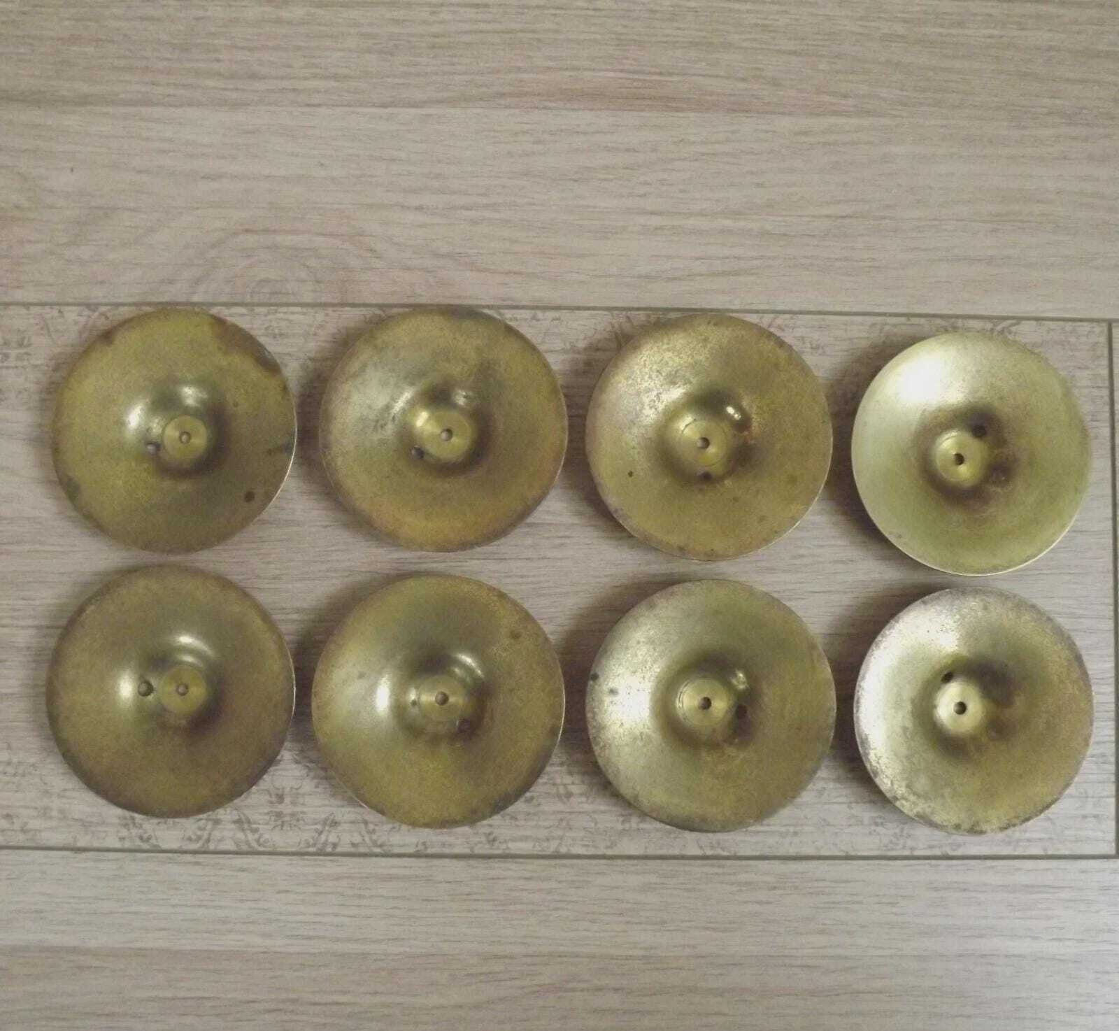 Lot de 8 coupelles bobeches en laiton pour lustre - Pièces de remplacement pour lustre et éclairage vintage français, restauration photo for sale