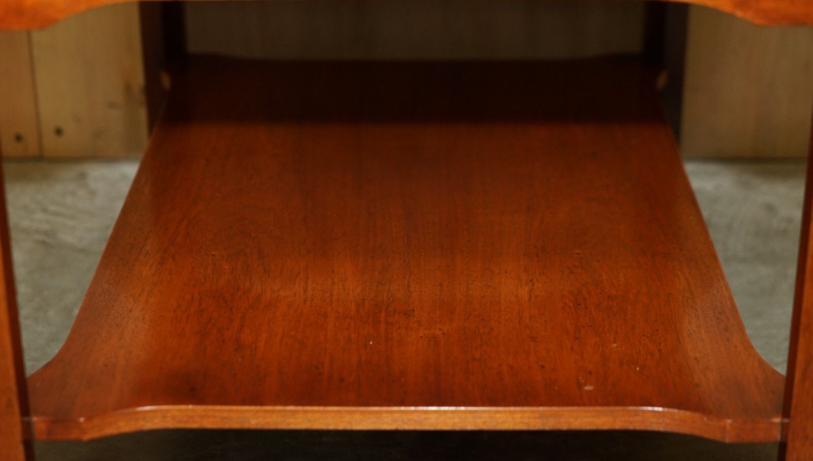 Pair Of Stunning Long Two Tiered Side Tables With Large Drawers & Faux To Back photo 1850.0