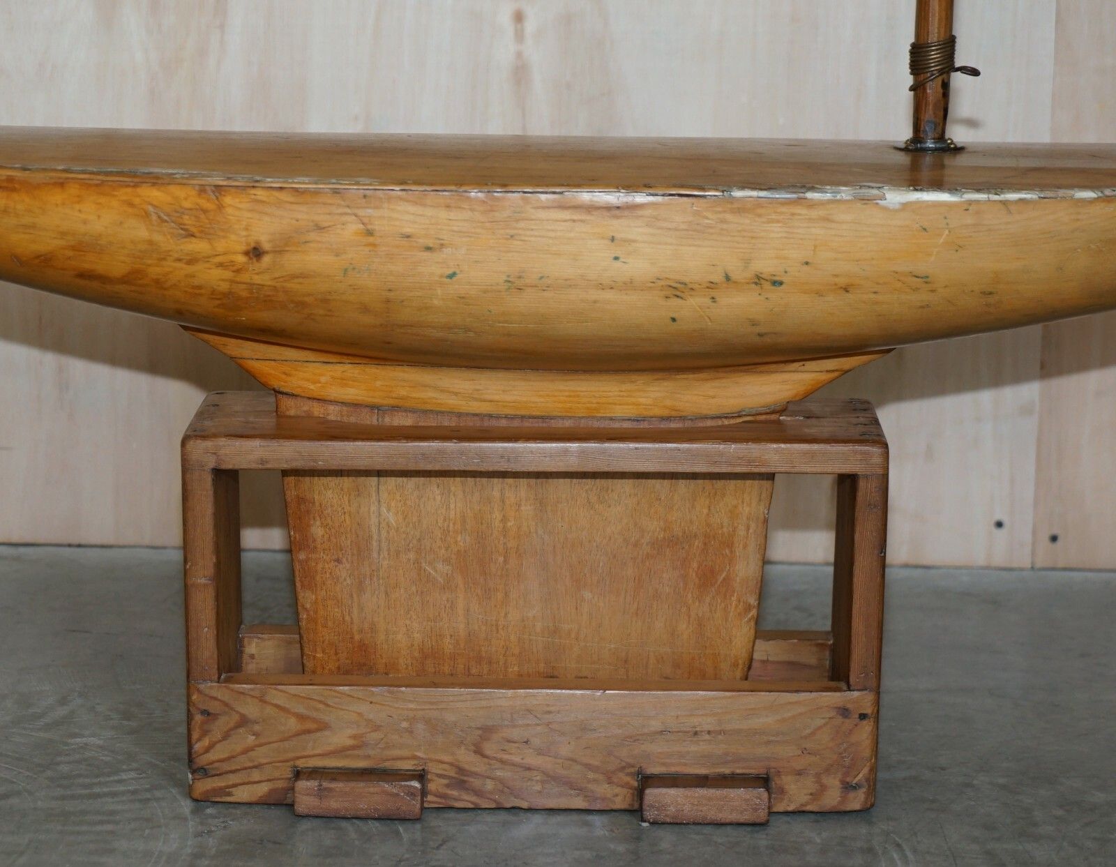 Large Antique Victorian Hand Made In England Pond Yacht With Original Oak Stand photo Home Decor