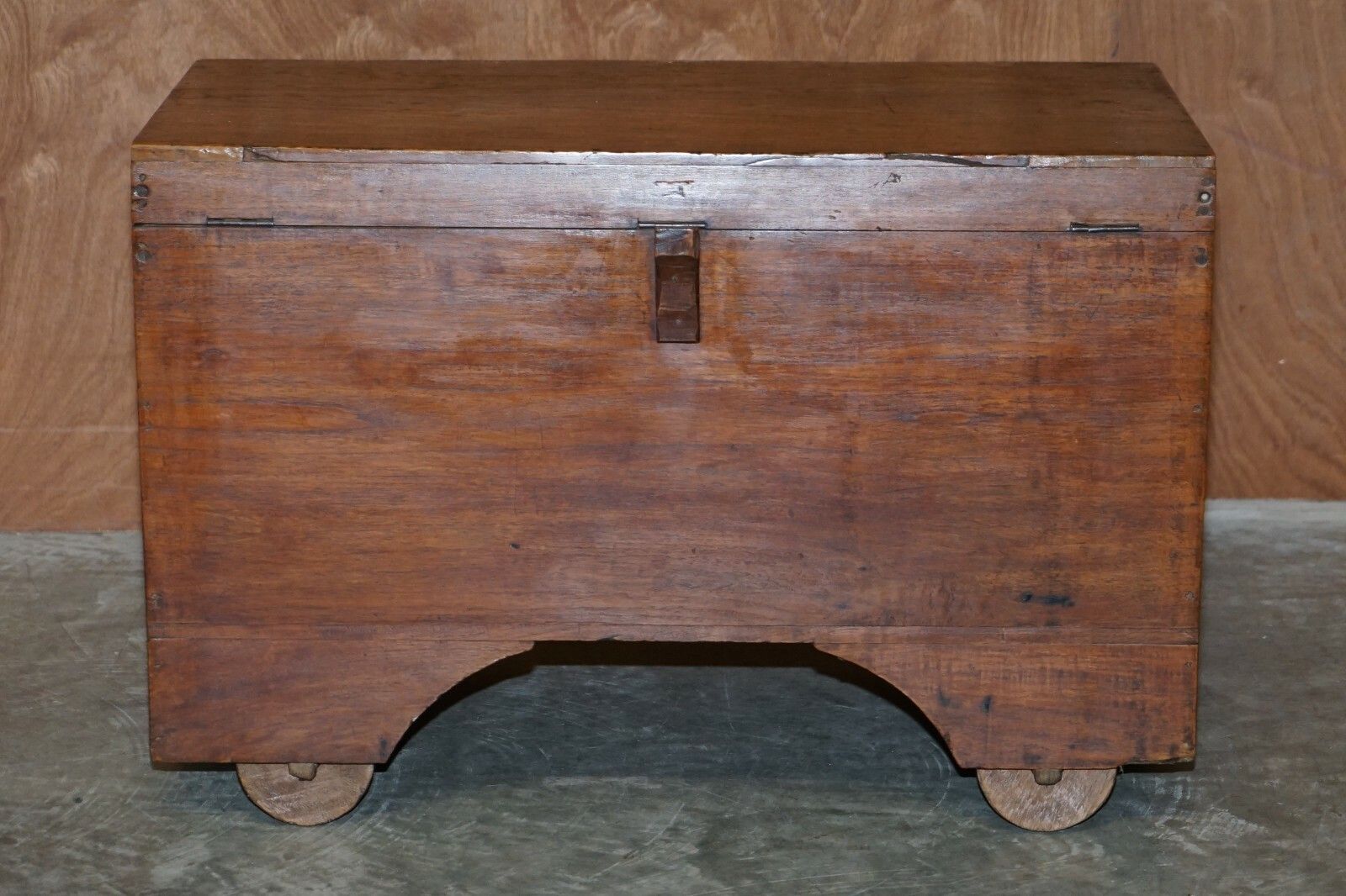 Antique Circa 1900 Indian Teluga Kavidpetti Marriage Dowry Campaign Chest Wheels photo buy