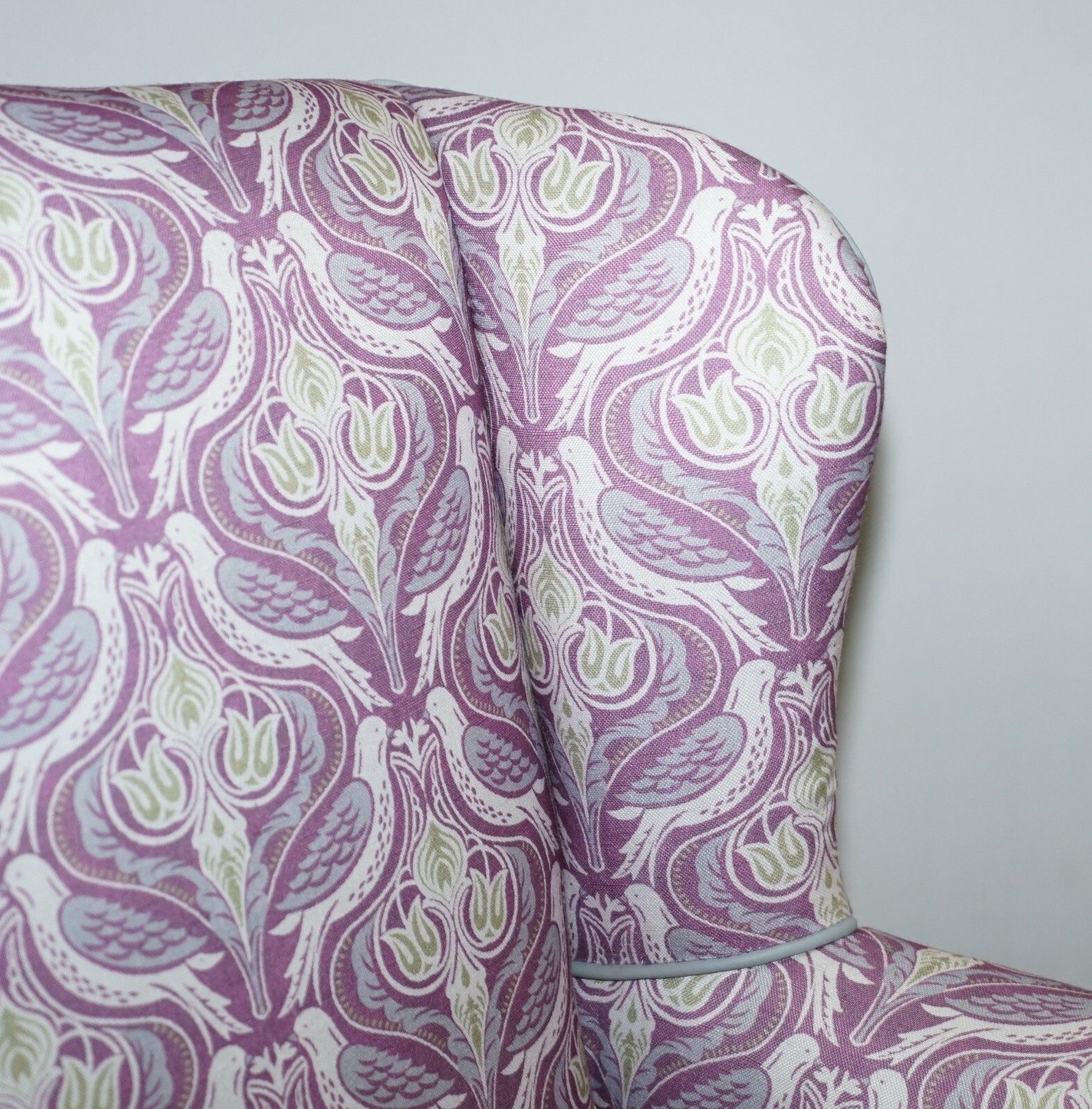 Furniture Fully Restored And Reupholstered Victorian Claw & Ball Fee Wingback Armchair photo