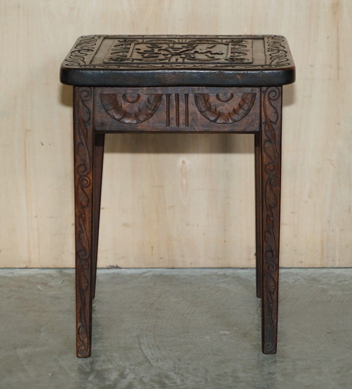 Furniture Hand Carved 1914 1919 Wwi Side Table Must See Pictures One Of A Kind Piece photo