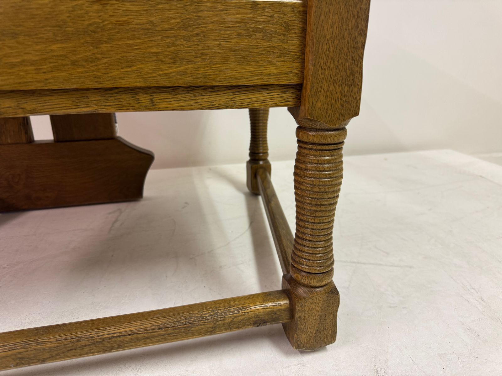 Belgian Oak Armchair With Integrated Side Rest, 1960s photo vintage