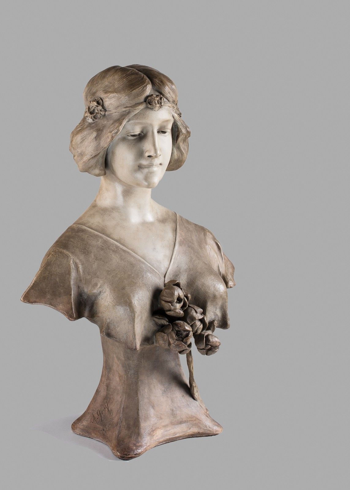 French Art Nouveau Terracotta Sculpture By A.Gory photo for sale