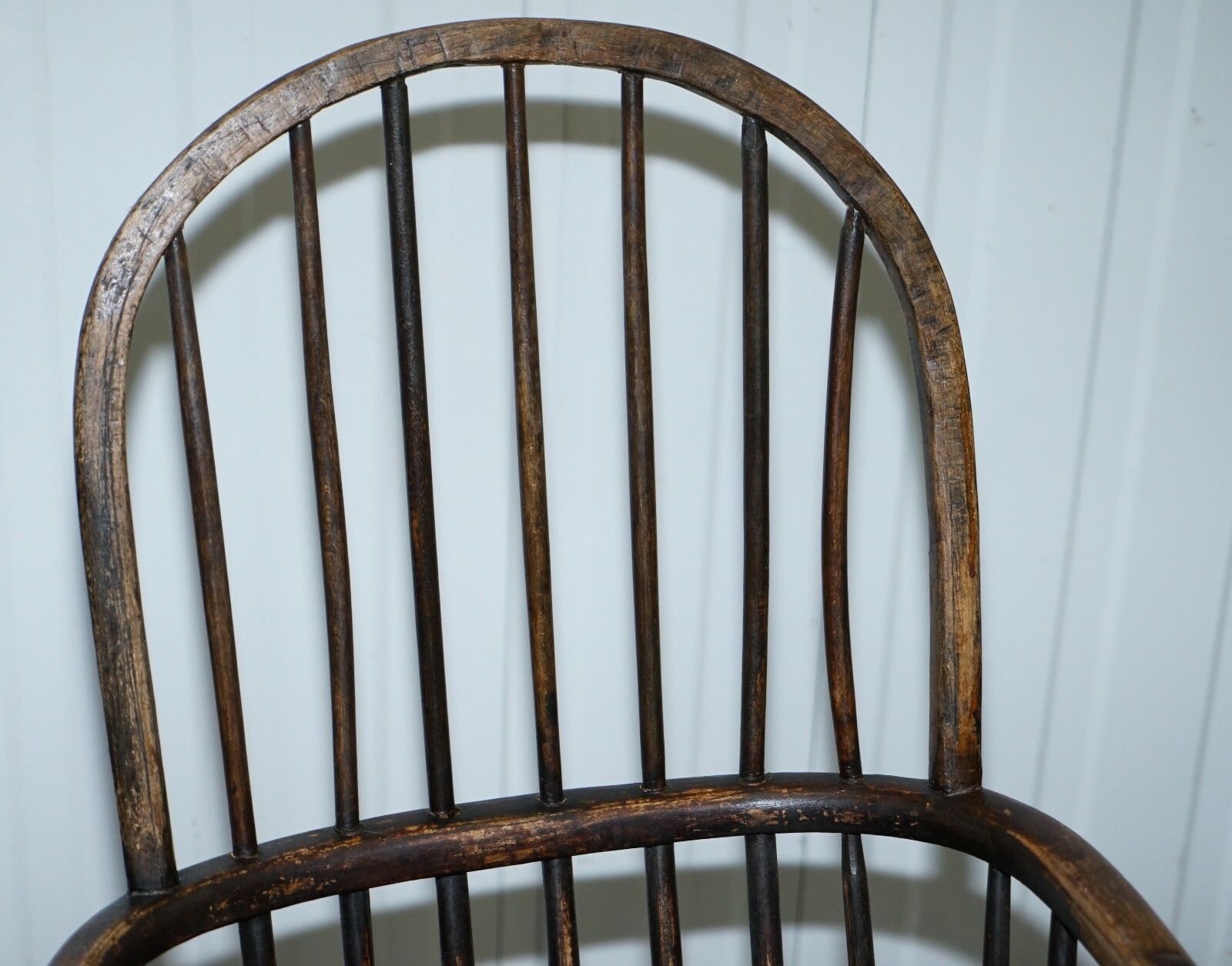 Early Original Worn Paint 19th Century Hoop Back West Country Windsor Armchair photo Furniture