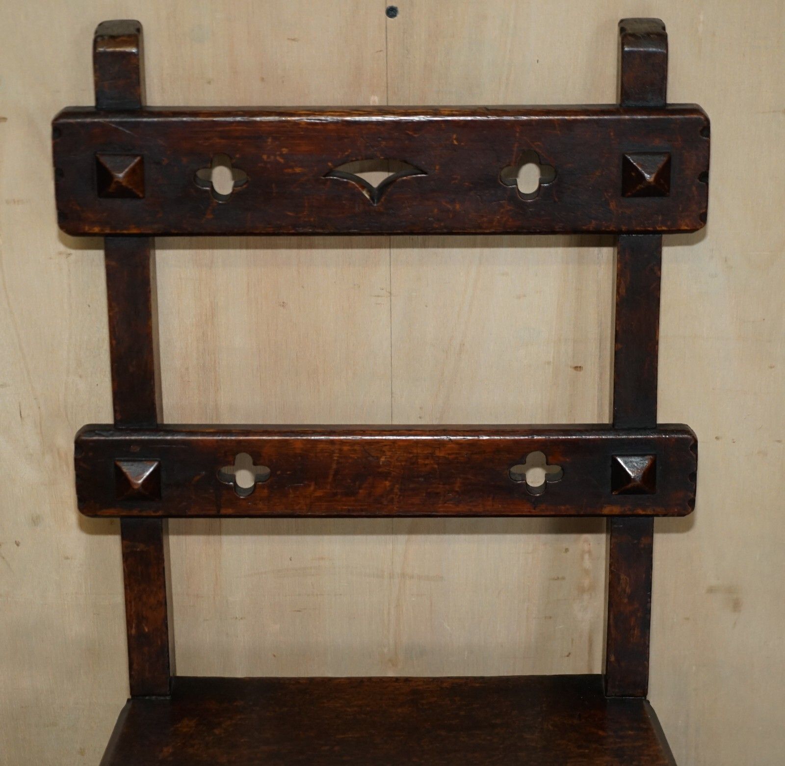 Fine Antique Arts & Crafts Metamorphic Library Steps Original Carpet Upholstery photo Furniture