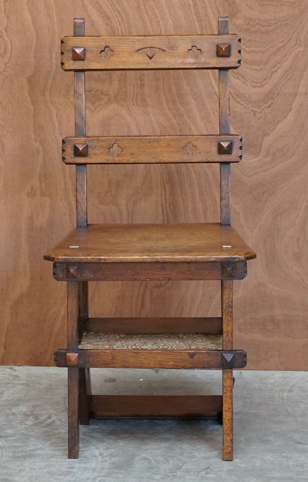 Antique Arts & Crafts Metamorphic Library Steps William Morris Carpet Upholstery photo for sale