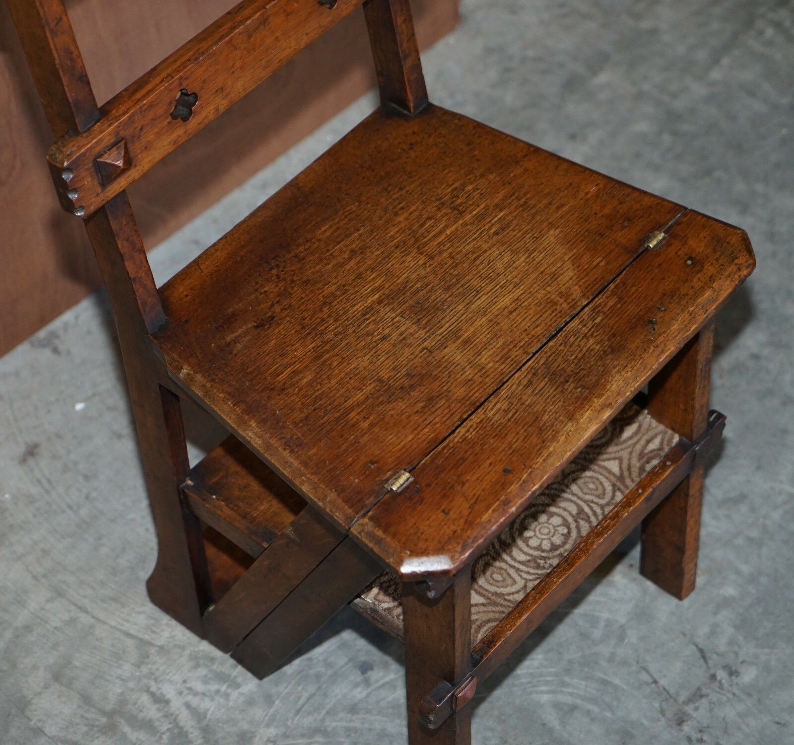 Antique Arts & Crafts Metamorphic Library Steps William Morris Carpet Upholstery photo 1650.0