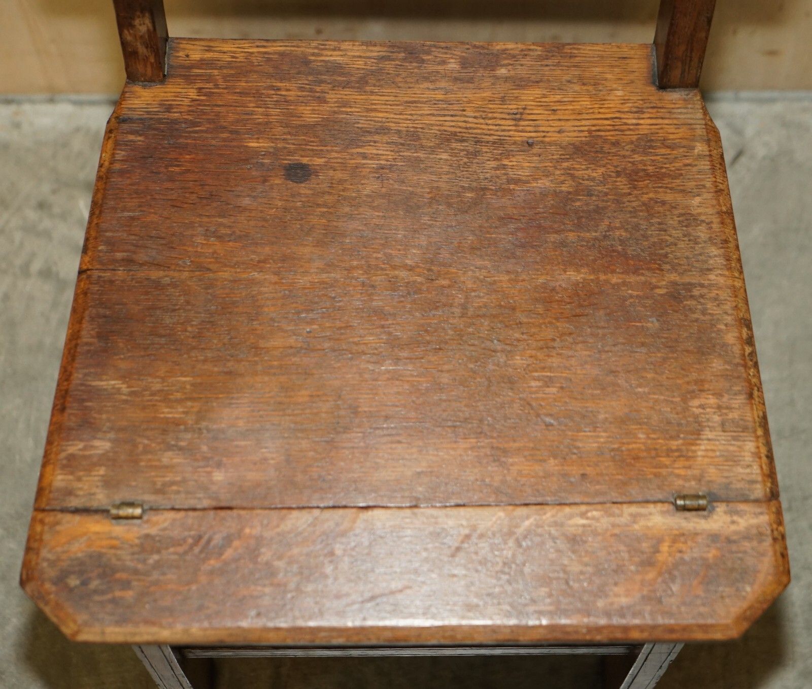 Furniture Antique 1880 Arts & Crafts Metamorphic Library Steps Original Carpet Upholstery photo
