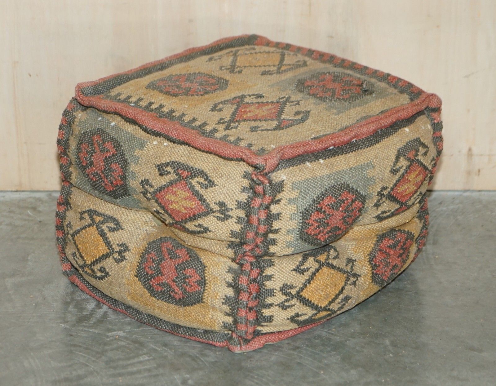 Suite Of 4 Vintage Circa 1960's George Smith Style Kilim Footstool Cube Stools photo furniture
